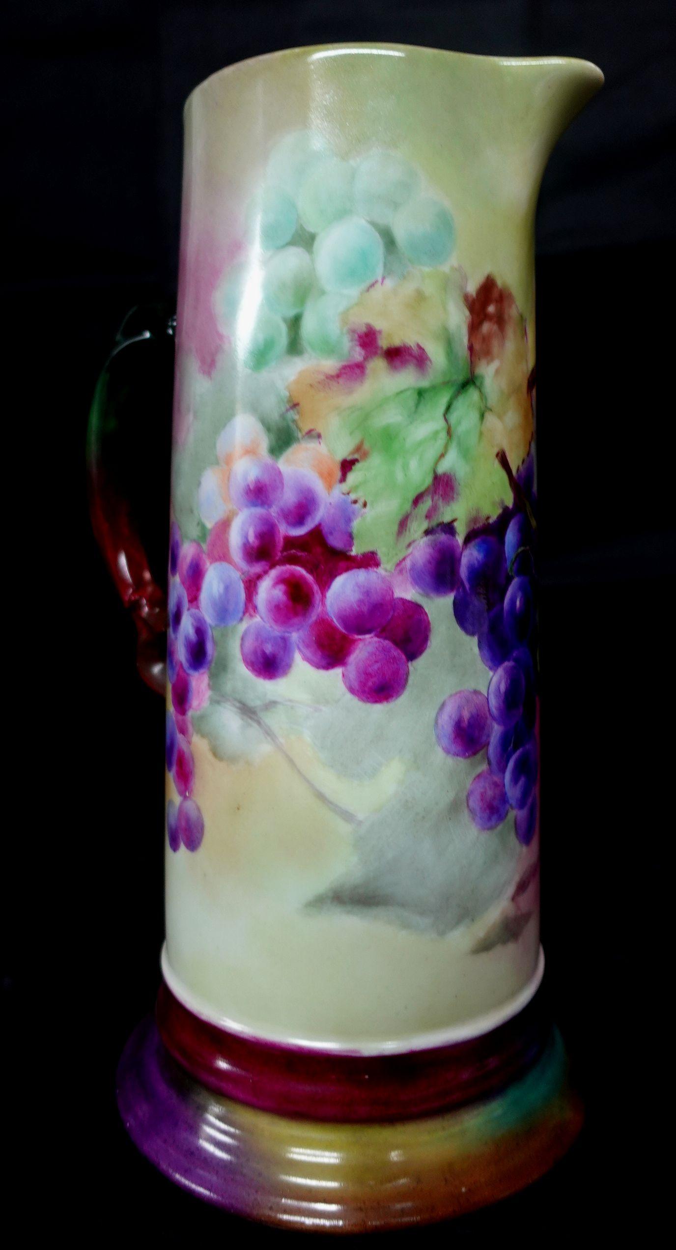 Antique Large JP French Floral Tankard For Sale 1