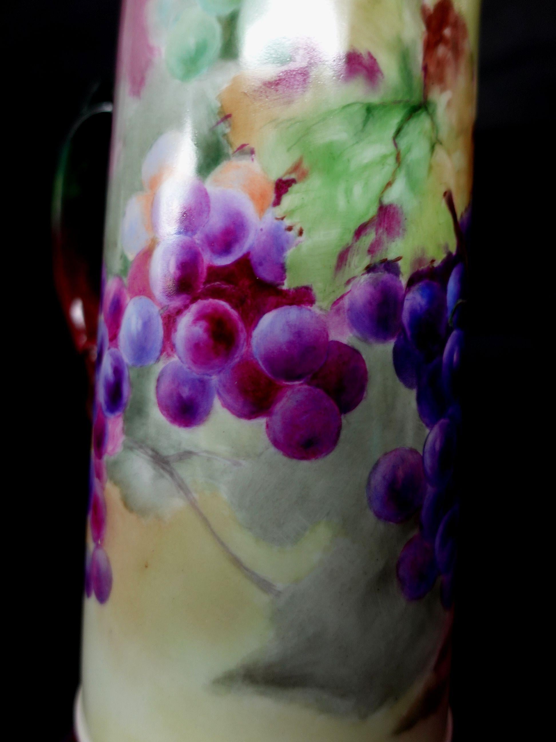 Antique Large JP French Floral Tankard For Sale 1
