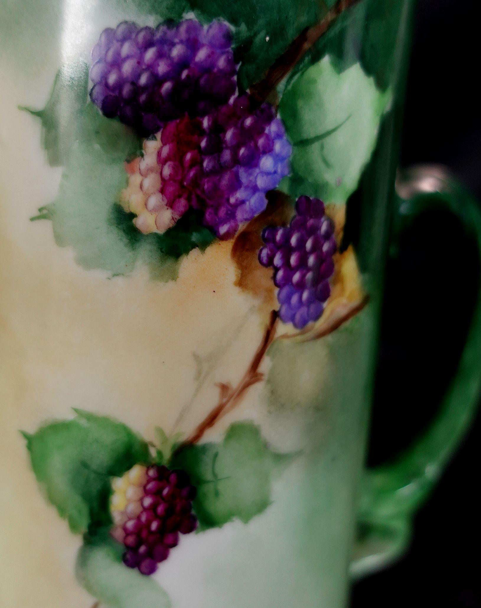 Antique Large JP French Floral Tankard, #Ric00030 In Good Condition For Sale In Norton, MA