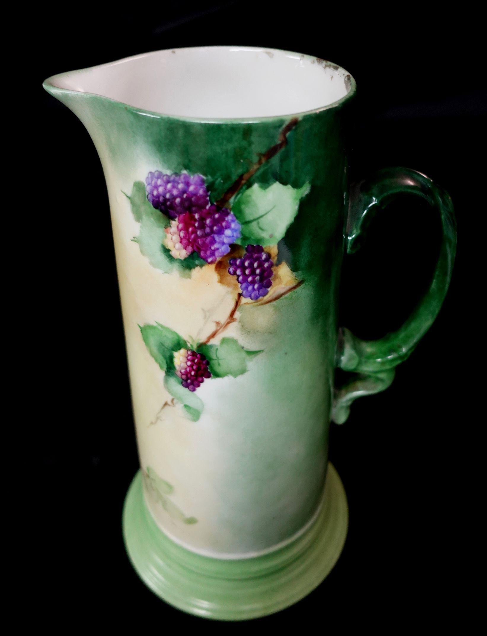 19th Century Antique Large JP French Floral Tankard, #Ric00030 For Sale