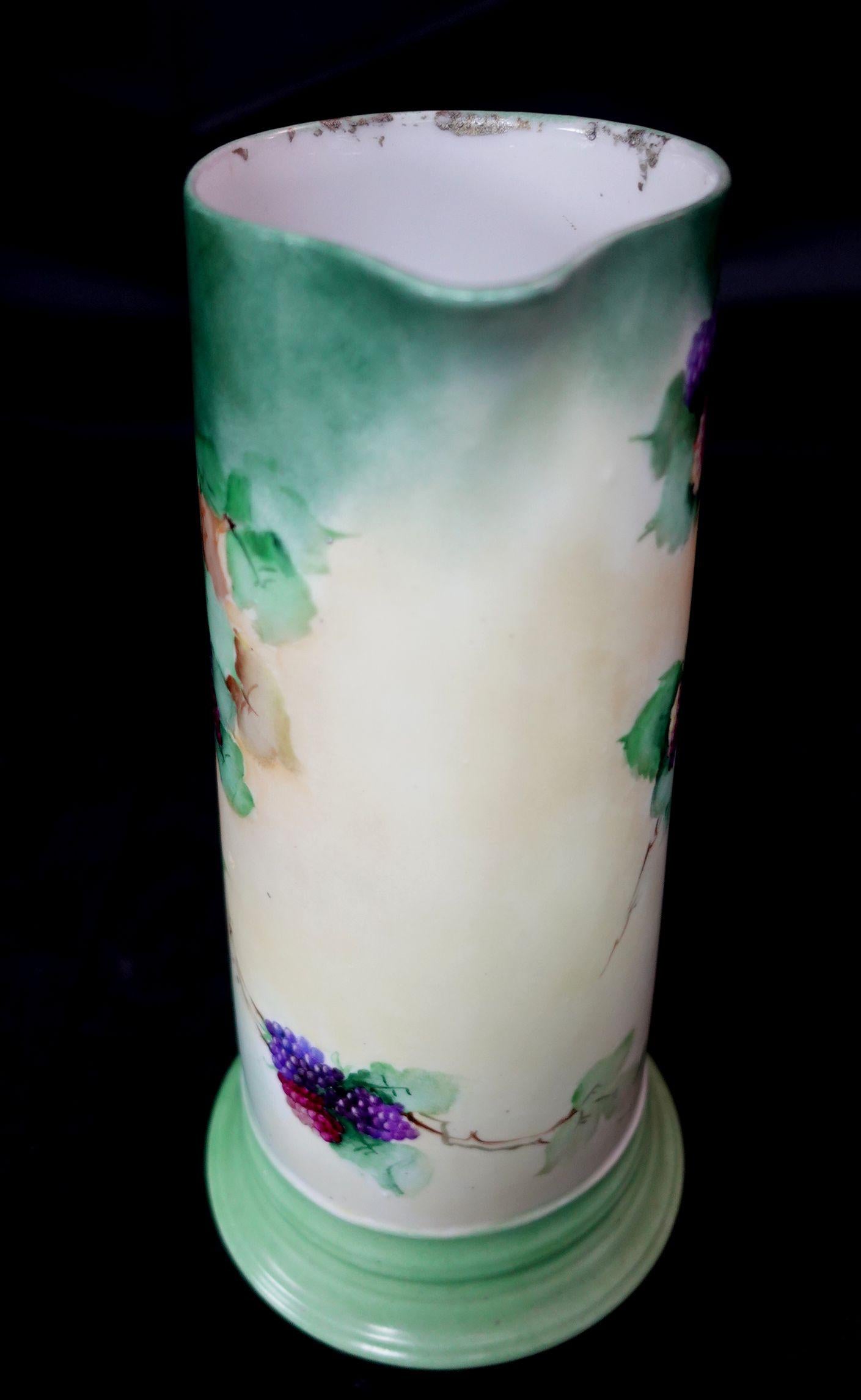 Antique Large JP French Floral Tankard, #Ric00030 siglo XIX en venta
