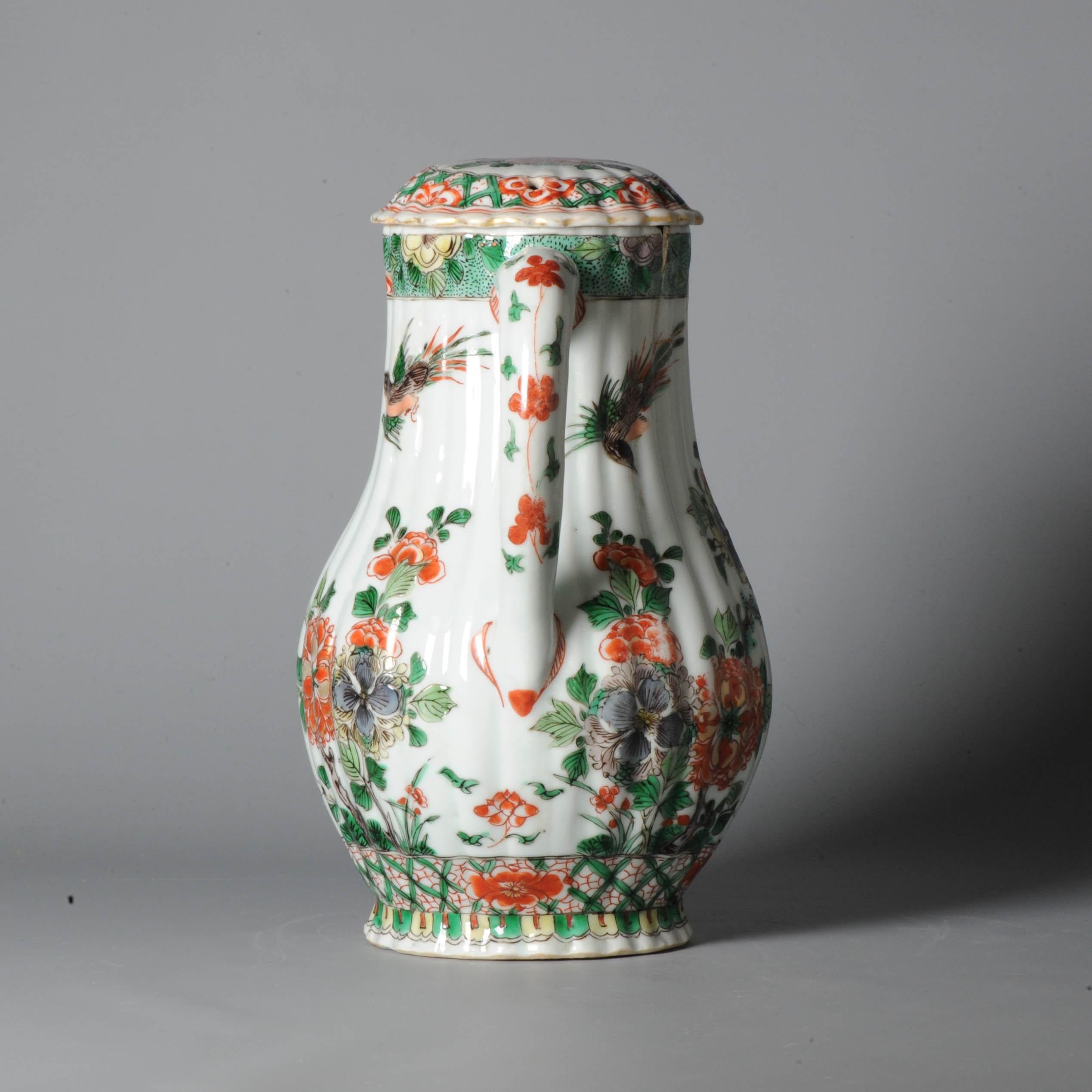 Antique Large Kangxi '1662-1722' 18C Chinese Porcelain Imari Verte Jug For Sale 5