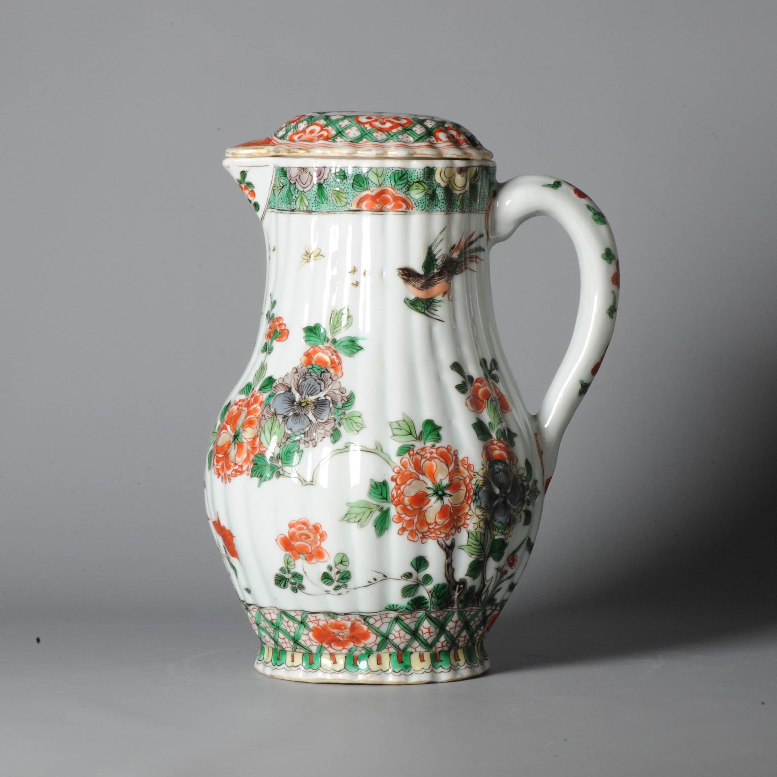 Antique Large Kangxi '1662-1722' 18C Chinese Porcelain Imari Verte Jug For Sale 6