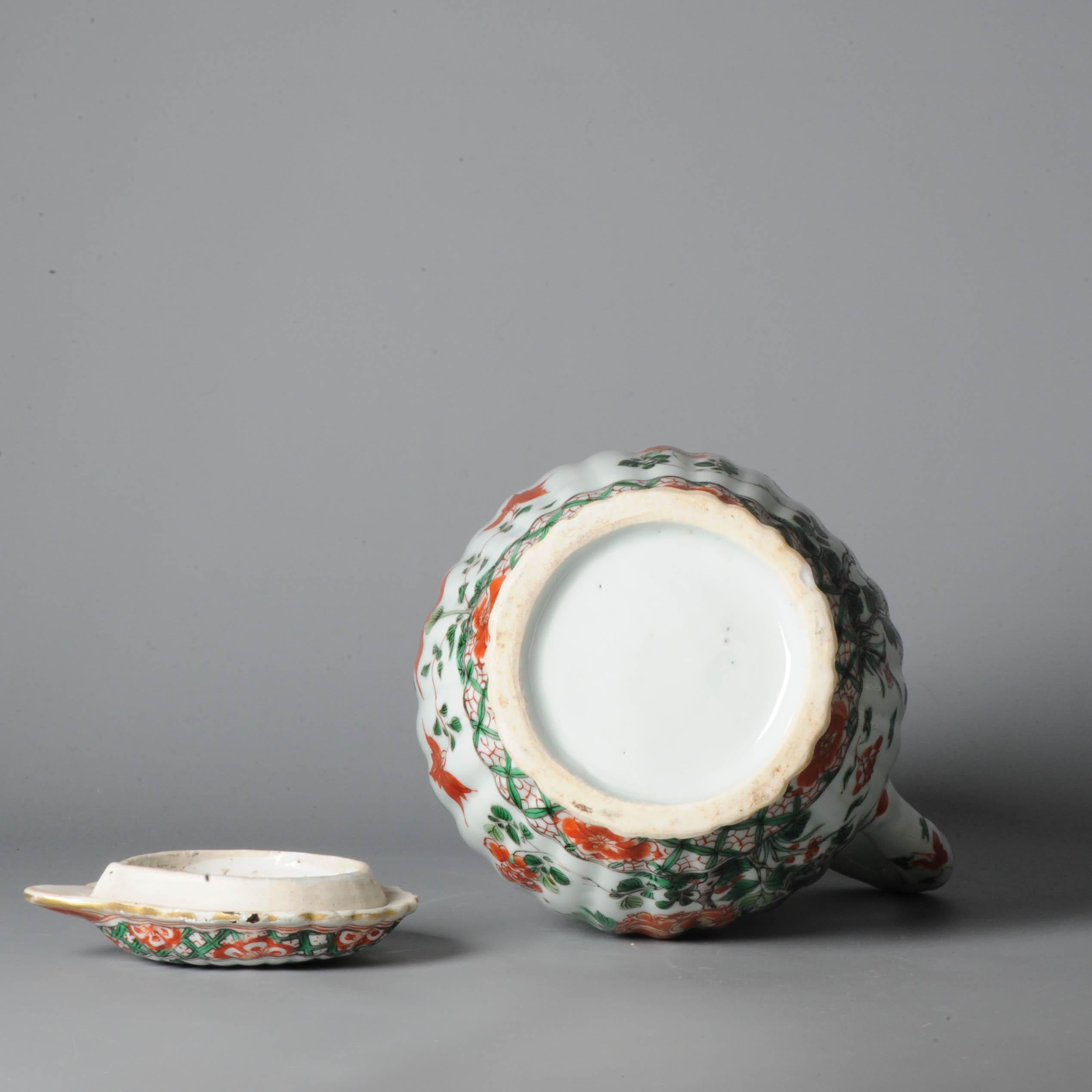 Antique Large Kangxi '1662-1722' 18C Chinese Porcelain Imari Verte Jug For Sale 9