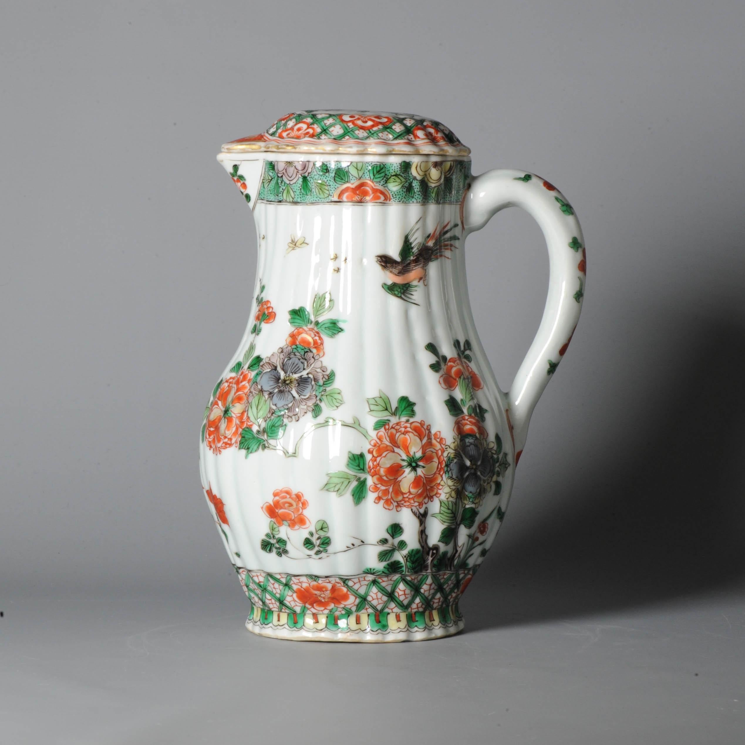Porcelaine Grande cruche antique Kangxi '1662-1722' en porcelaine chinoise Imari Verte de 18C en vente