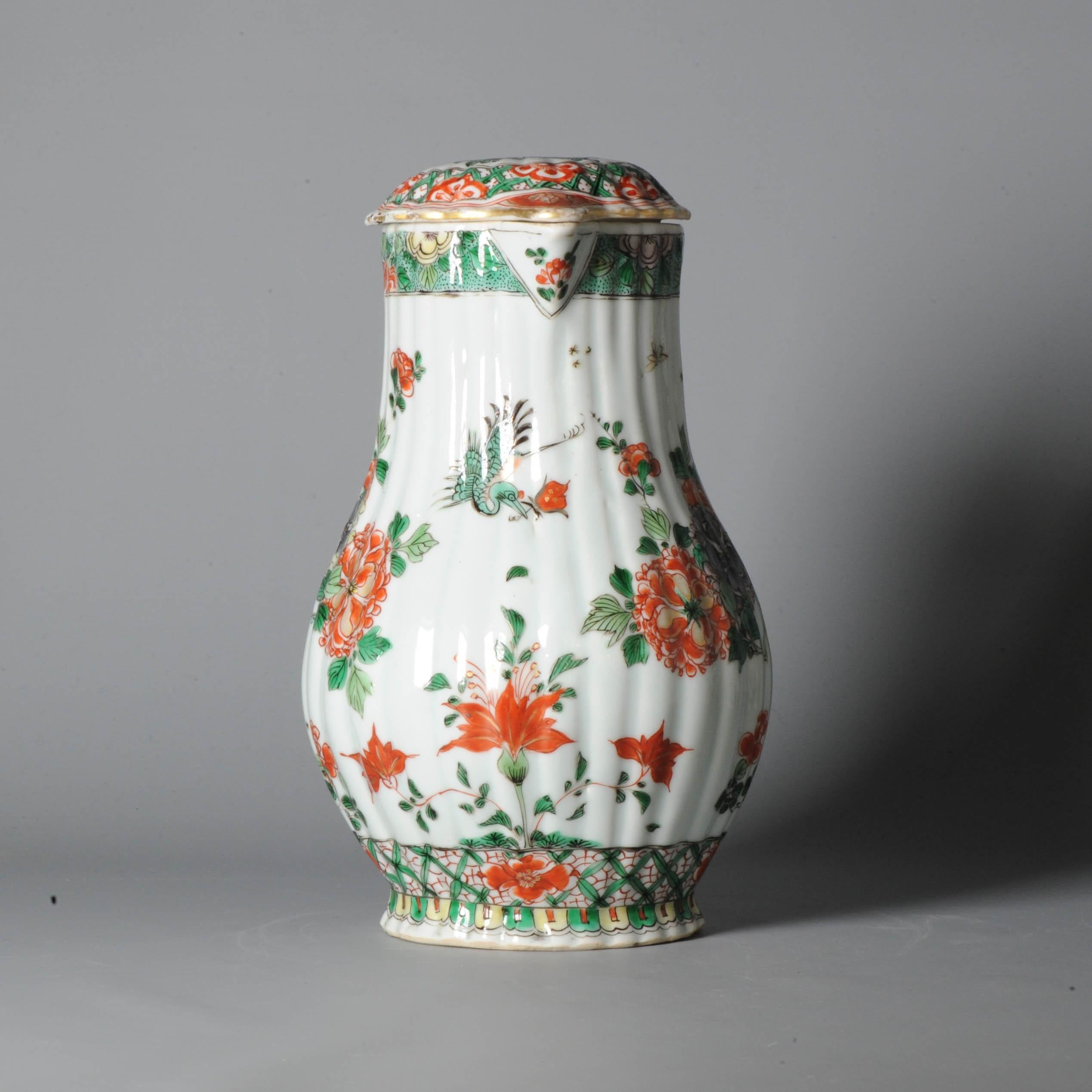 Grande cruche antique Kangxi '1662-1722' en porcelaine chinoise Imari Verte de 18C en vente 1