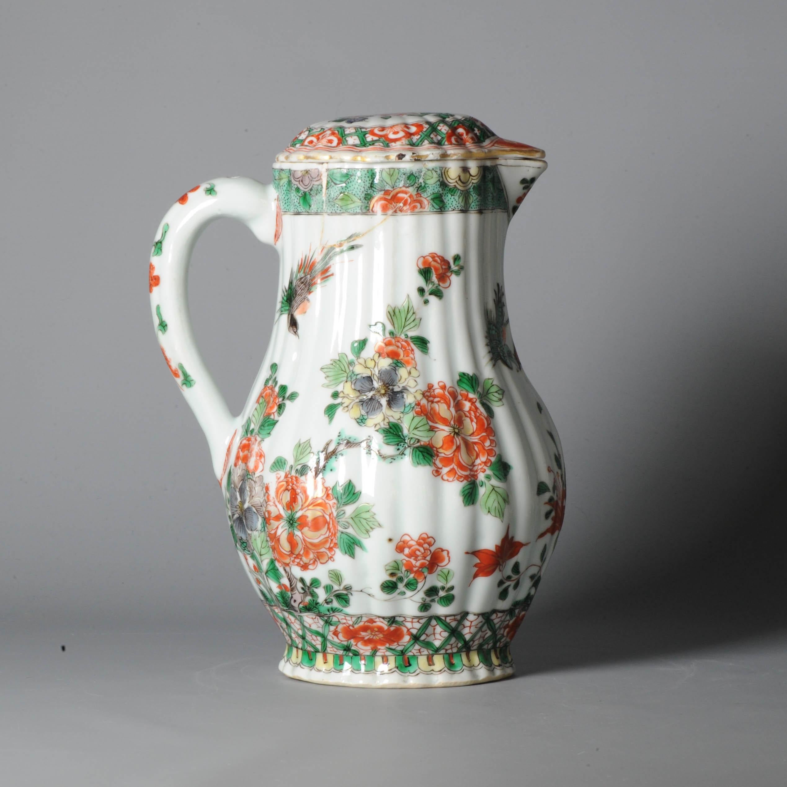 Antique Large Kangxi '1662-1722' 18C Chinese Porcelain Imari Verte Jug For Sale 4
