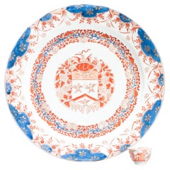 Antiker großer Kangxi-Wappenteller aus chinesischem Porzellan Van Gellicum mit Wappen