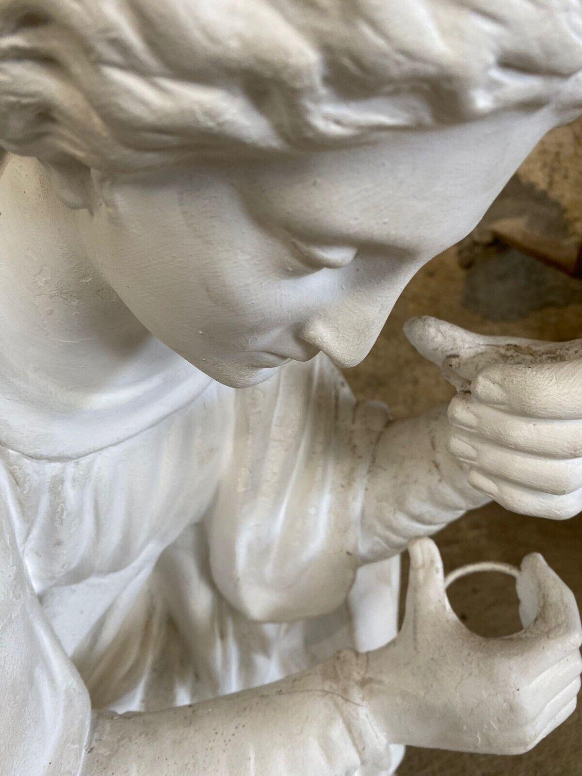 Antique Large Kneeling Angel Sculpture from a Parisian Church 6