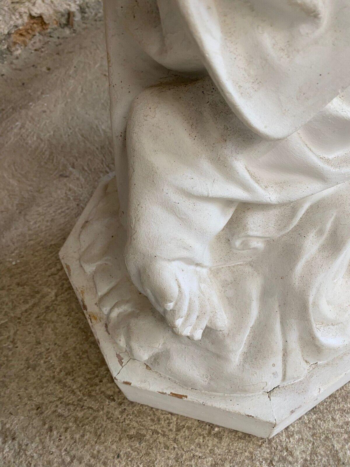 Antique Large Kneeling Angel Sculpture from a Parisian Church 1