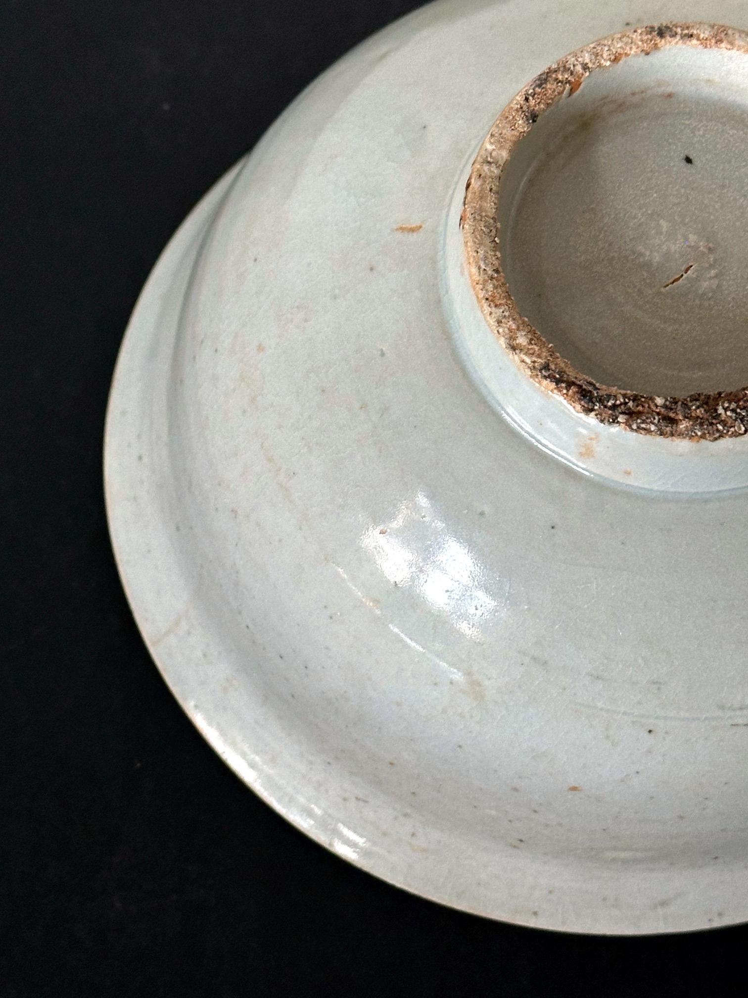 Antica grande ciotola coreana in ceramica bianca della dinastia Joseon in vendita 5