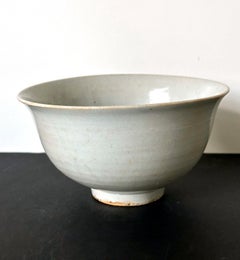 Antique Large Korean Ceramic White Bowl Joseon Dynasty