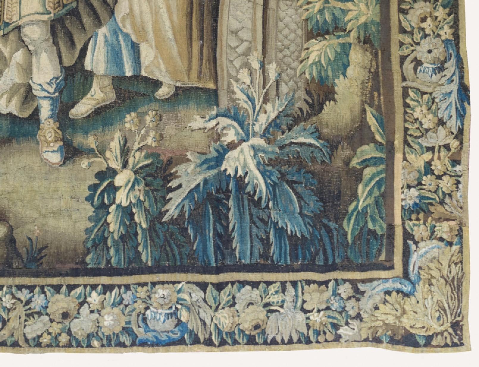 Antiker großer französischer Aubusson- Historischer Wandteppich aus der Mitte des 17. Jahrhunderts (Niederländisch) im Angebot