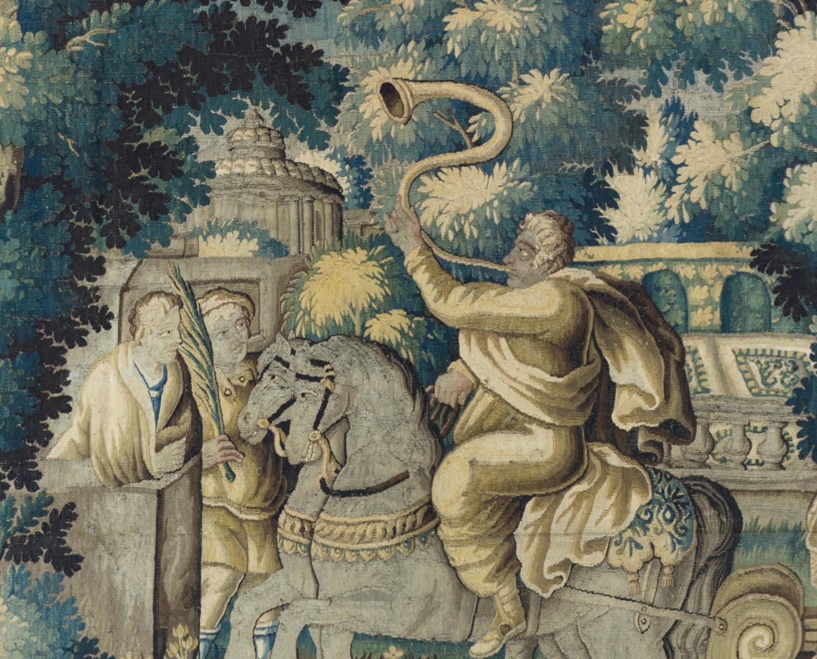 Antiker großer französischer Aubusson- Historischer Wandteppich aus der Mitte des 17. Jahrhunderts (Handgewebt) im Angebot