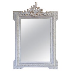 Antique Mirror grande grigio chiaro e dorato da muro