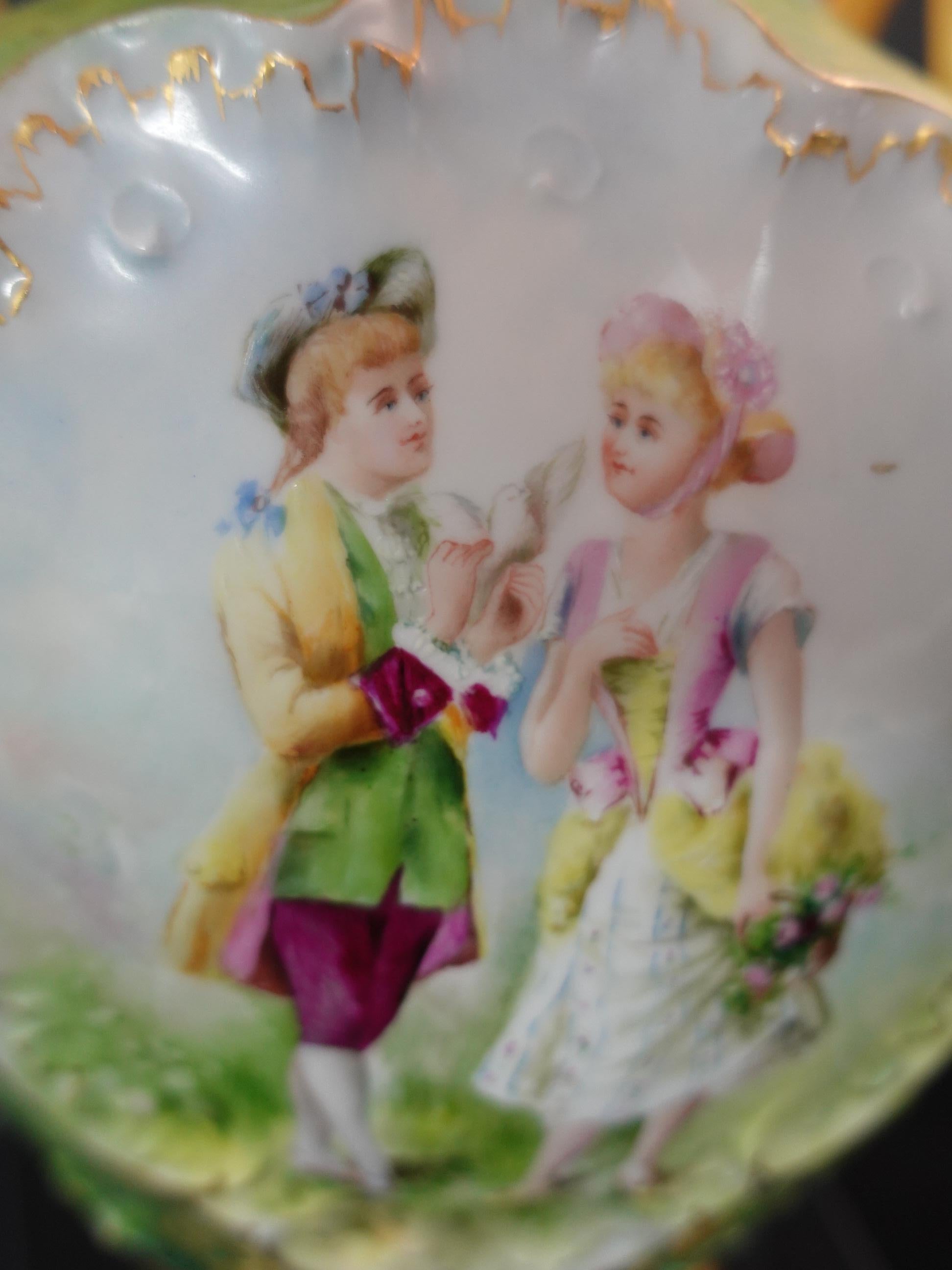 Français Grand vase ancien de Limoges français peint à la main « Marqué », #Ric00010 en vente