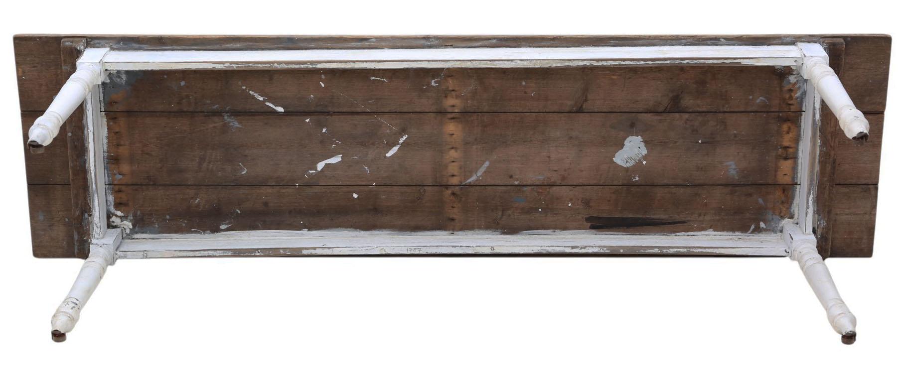 Antique Large Long Pine Refectory Dining Table – Kitchen Farmhouse Table c.1900 For Sale 4
