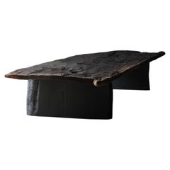 Antiker großer niedriger Tisch / Couchtisch / 19. Jahrhundert / Wabi-Sabi-Stil, primitiv