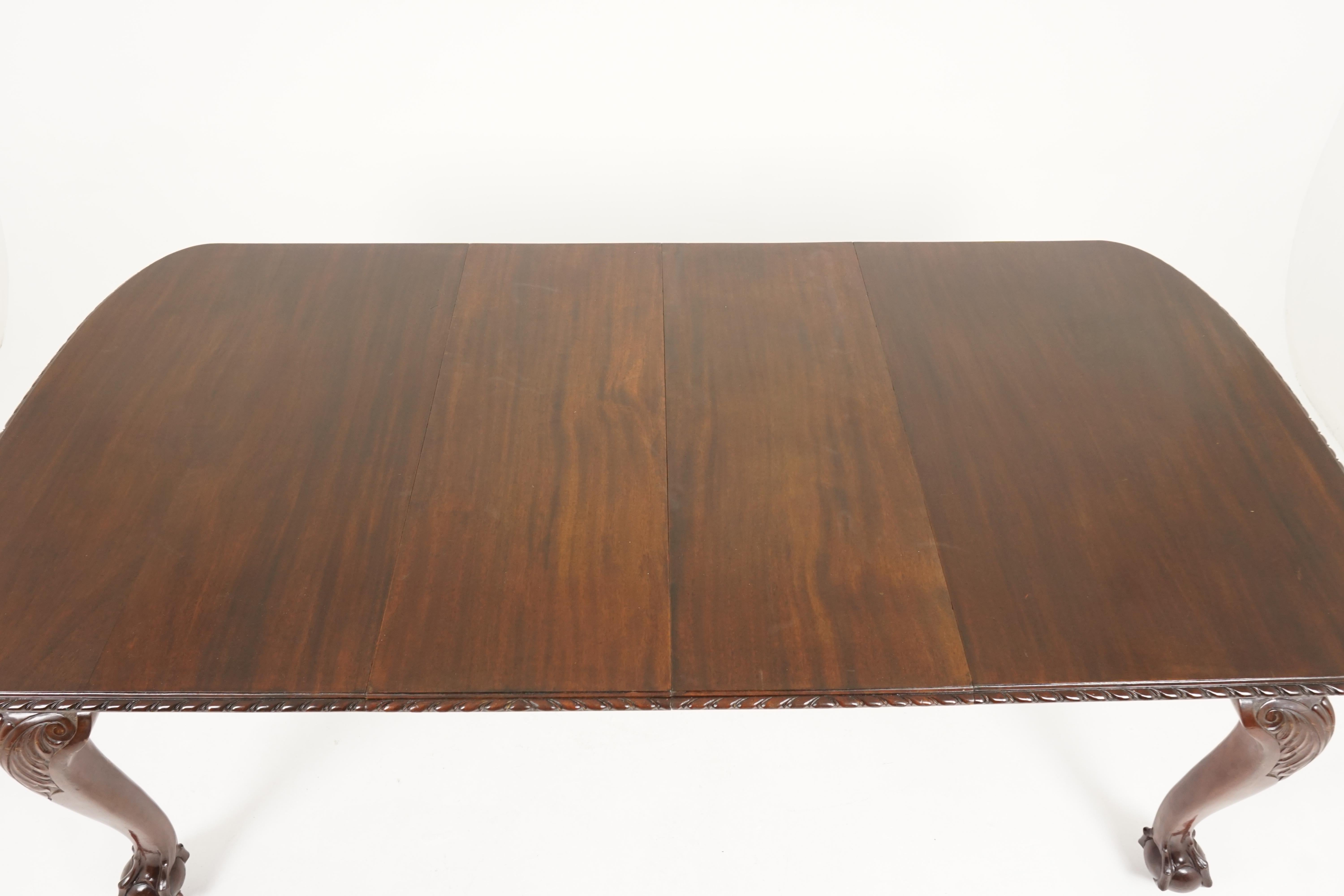 Antique large Walnut extending dining table, Scotland 1910, B2114

Scotland, 1910
Solid Walnut
Original finish
It has a slightly bowed shape to each end
A beautifully carved gadrooned edge
A table has two extra leaves that can be put into place