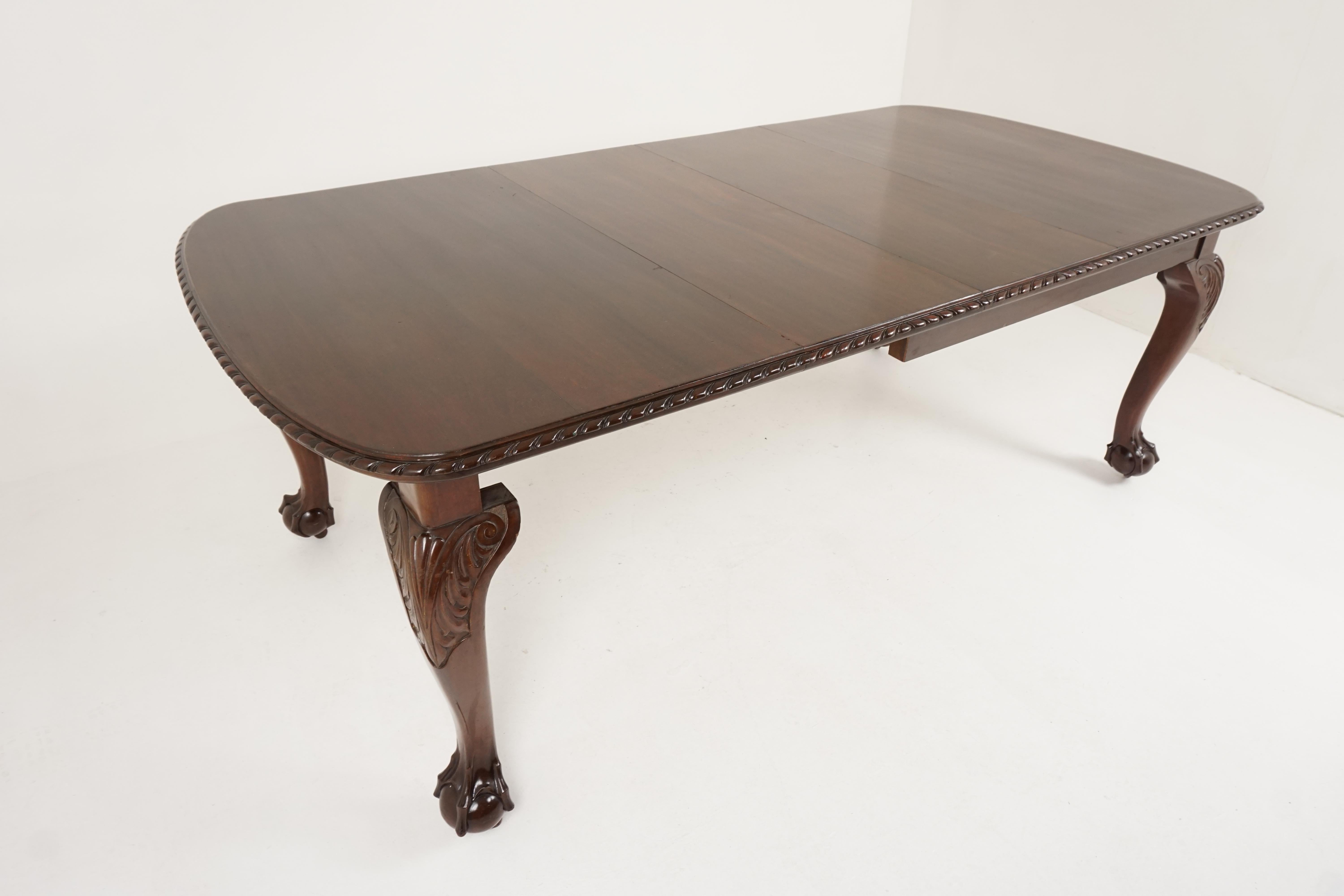 Hand-Crafted Antique Large Walnut Extending Dining Table, Scotland 1910, B2114