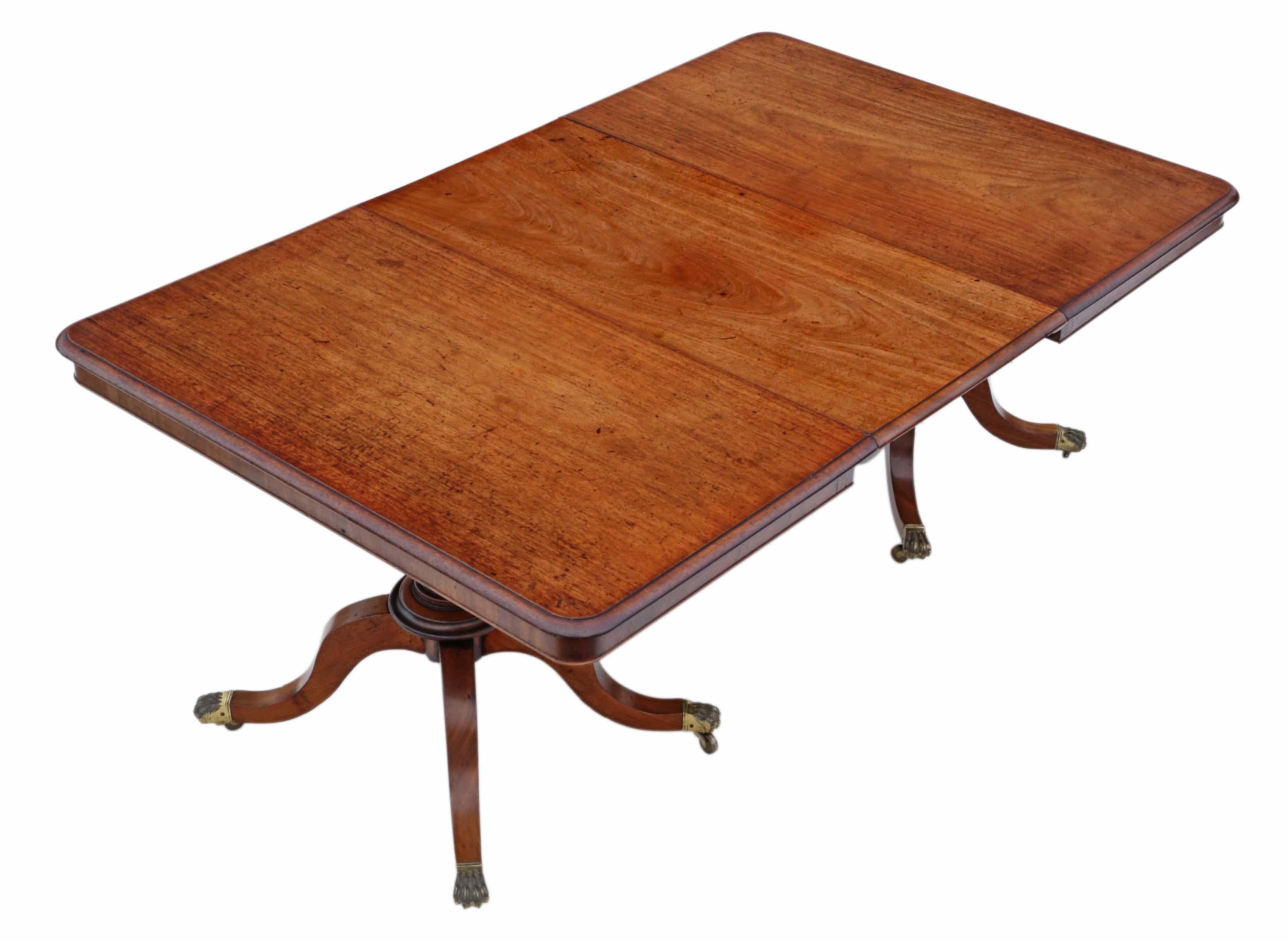 Antique Large Mahogany Extending Pedestal Dining Table In Good Condition In Wisbech, Cambridgeshire