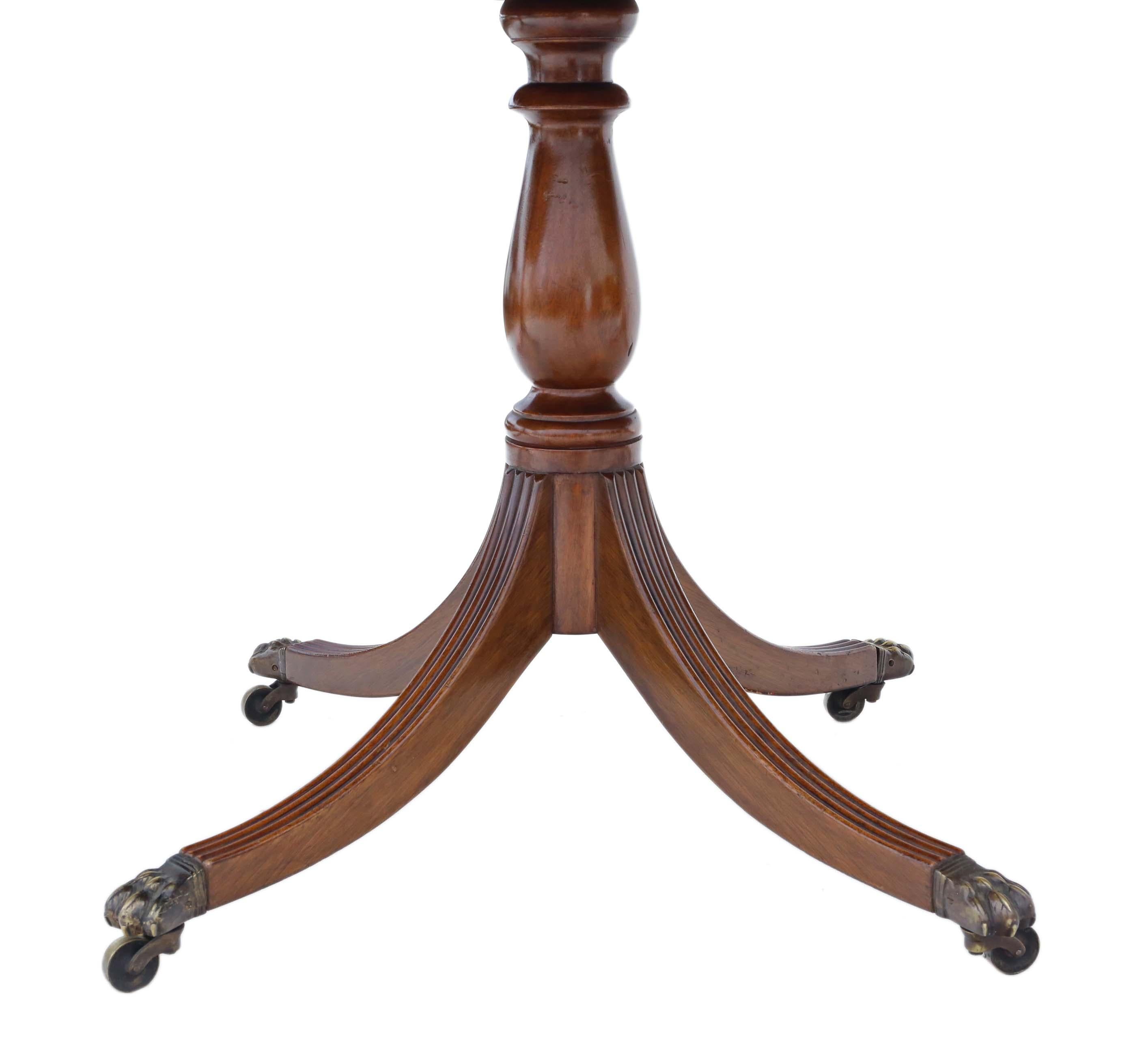 Antique Large Mahogany Extending Pedestal Dining Table 2