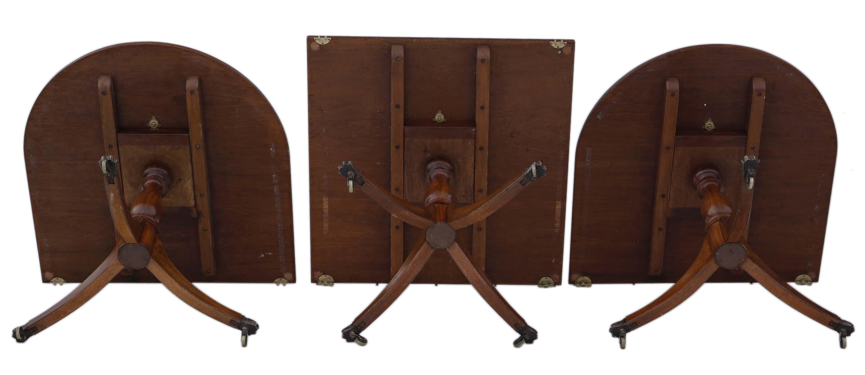 Antique Large Mahogany Extending Pedestal Dining Table 5