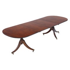 Antique Large Mahogany Extending Pedestal Dining Table