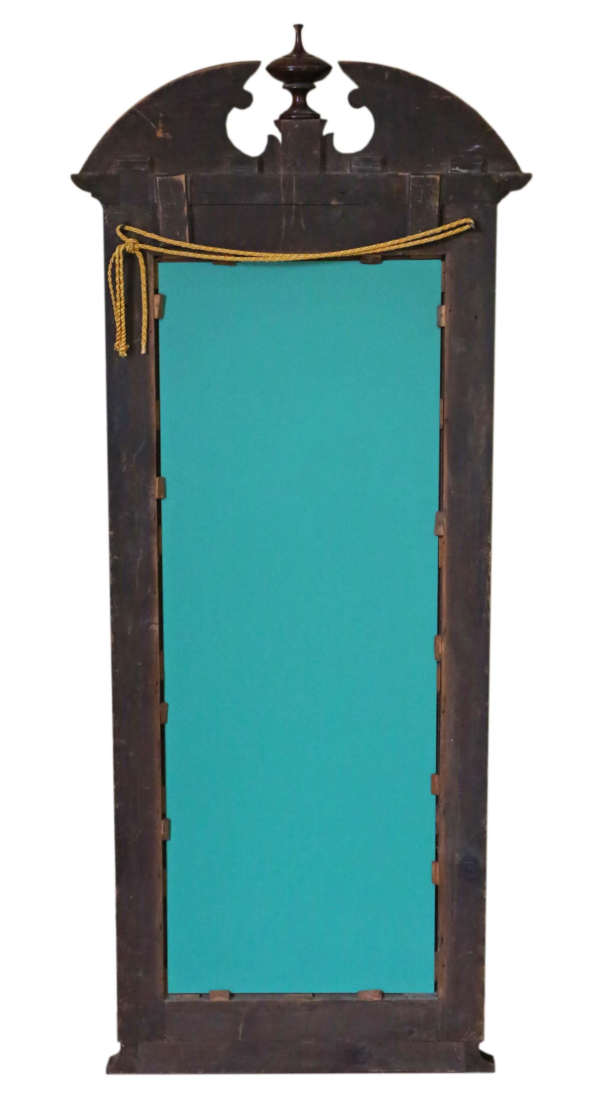 Glass Antique Large Mahogany Full Height Wall Mirror, 19th Century