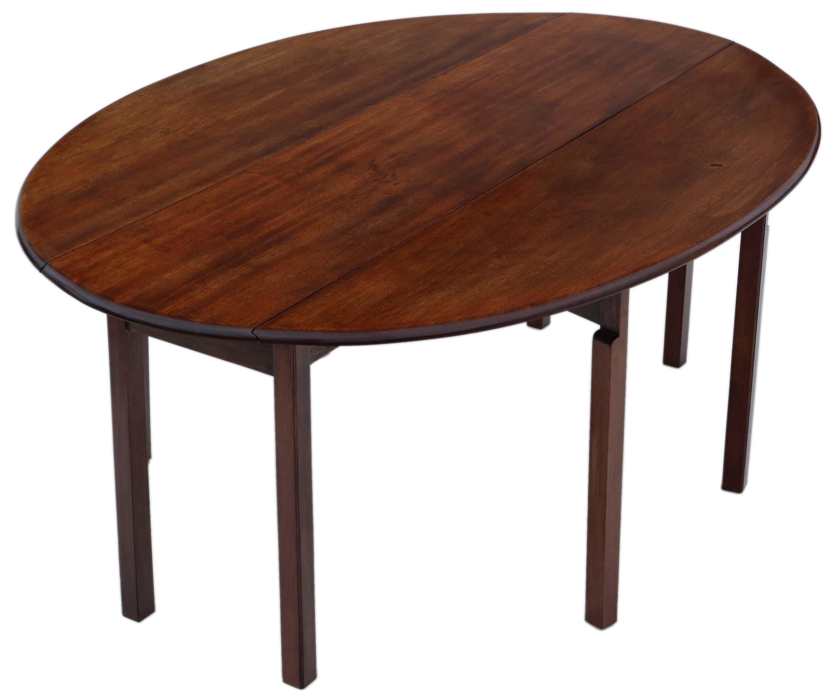 Antique large mahogany gate leg wake dining table, circa 1920.

A lovely quality table.

An attractive table that is solid, strong and has no loose joints or woodworm.

Would look amazing in the right location!

Overall maximum dimensions: