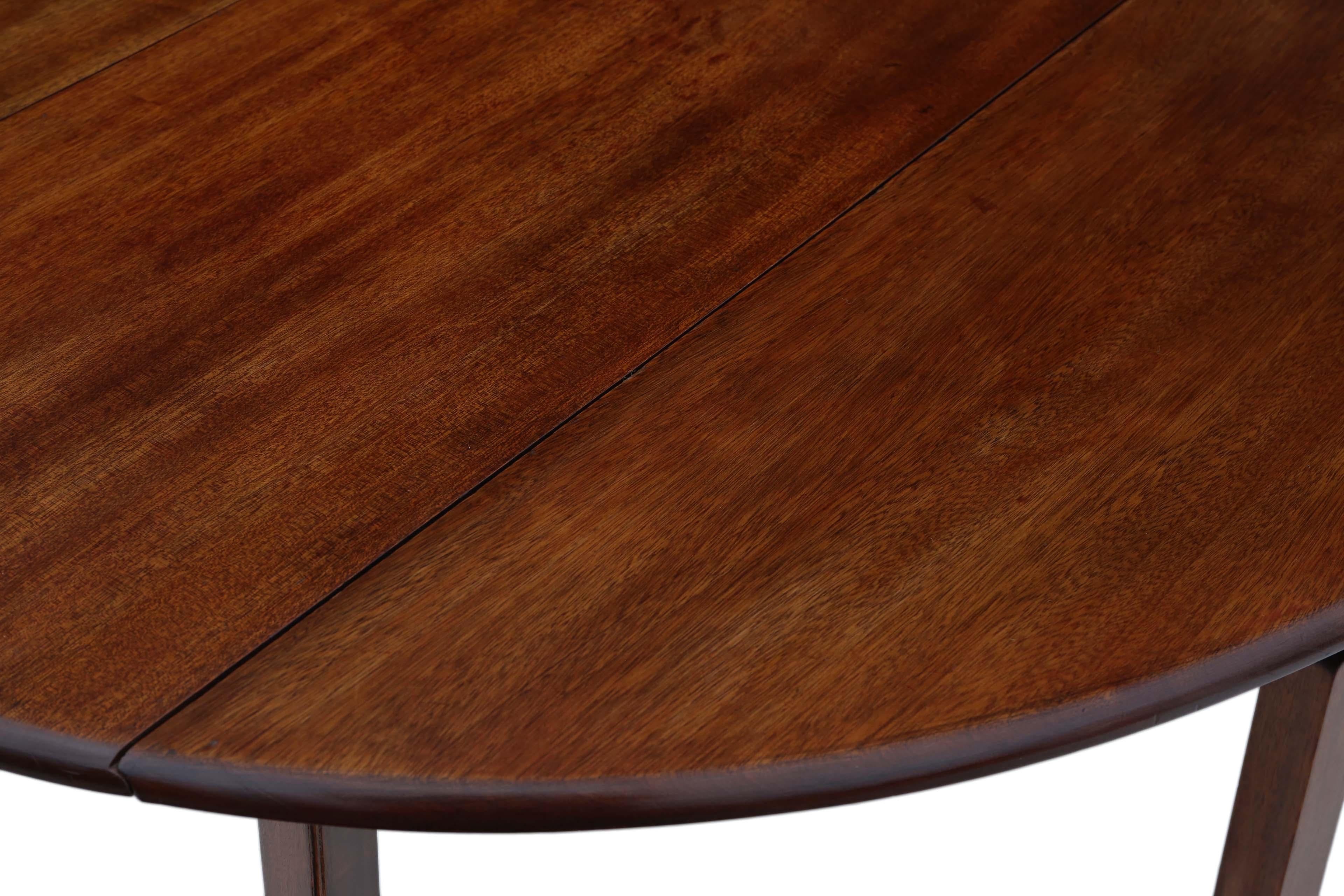 Antique Large Mahogany Gateleg Wake Dining Table In Good Condition In Wisbech, Cambridgeshire