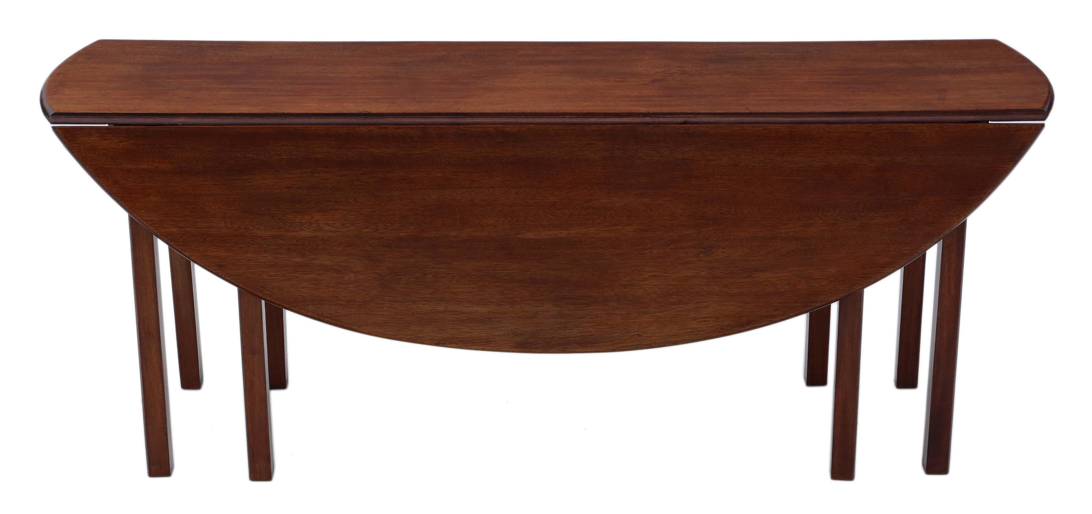 Antique Large Mahogany Gateleg Wake Dining Table 2