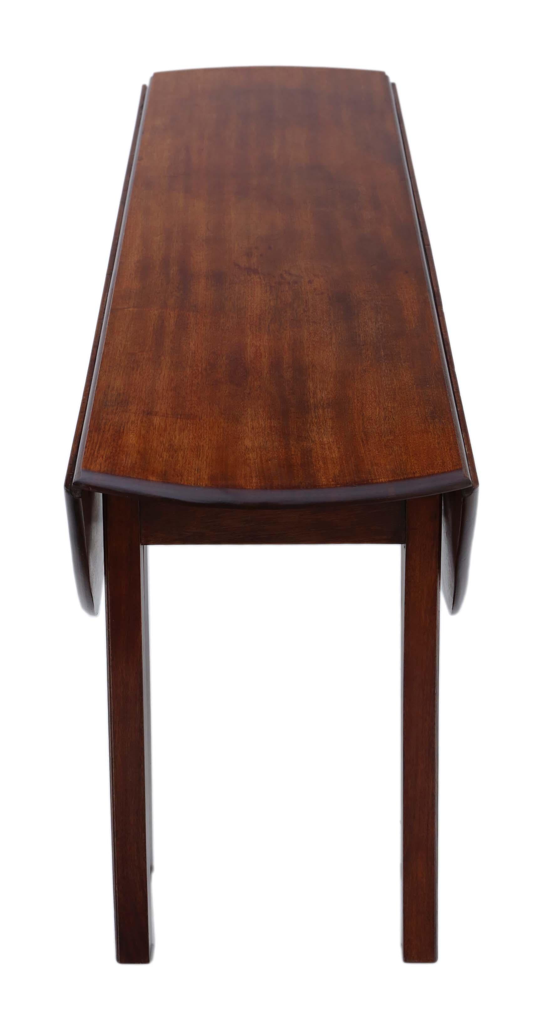 Antique Large Mahogany Gateleg Wake Dining Table 3