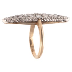 Antique Large Marquise Rose-cut Diamond And Old-cut Diamond Cluster Ring