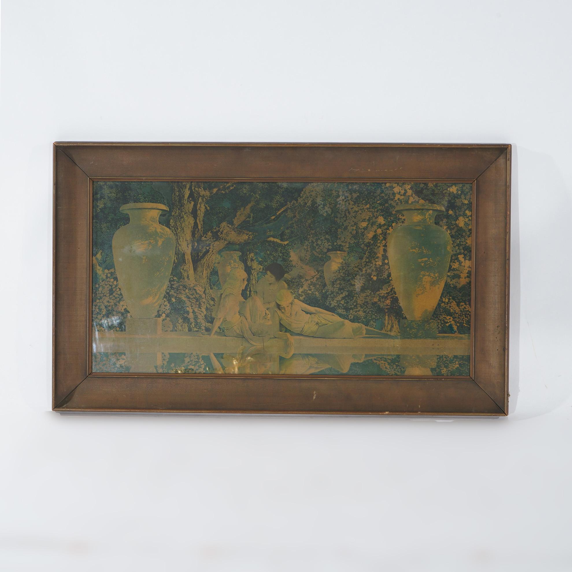 Antiker großer Maxfield Parrish Print Garden of Allah, gerahmt, um 1920 (20. Jahrhundert) im Angebot
