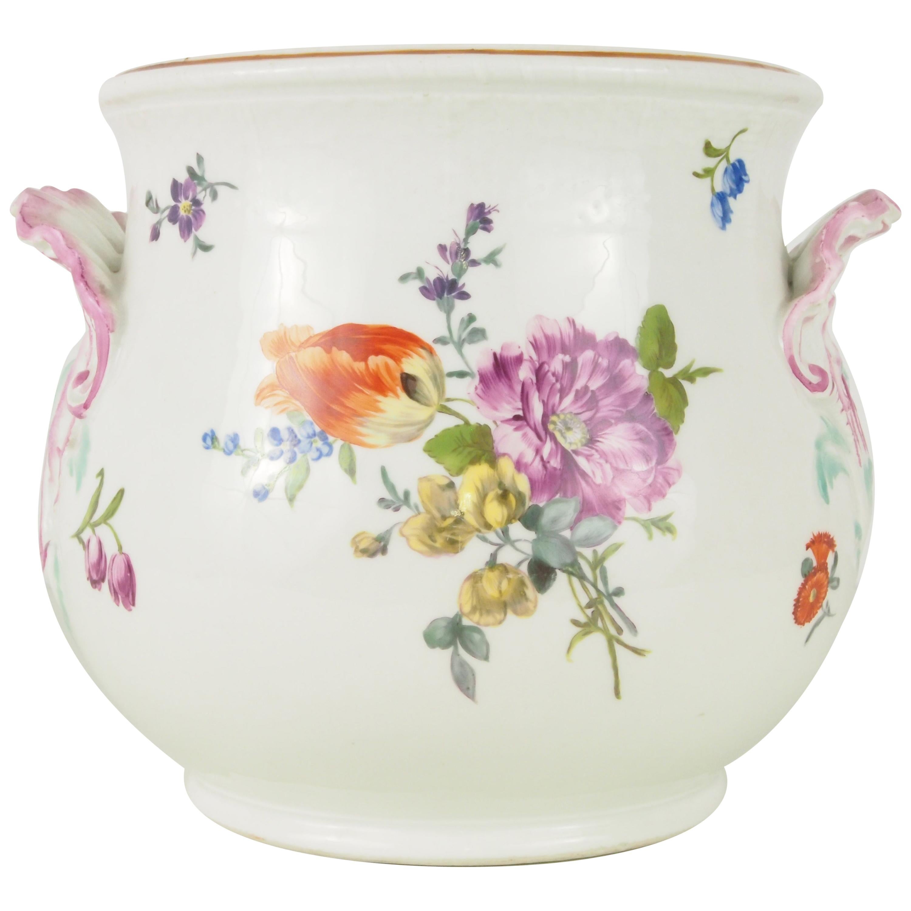 Antique Large Meissen Porcelain "Marcolini" Period Cache Pot For Sale
