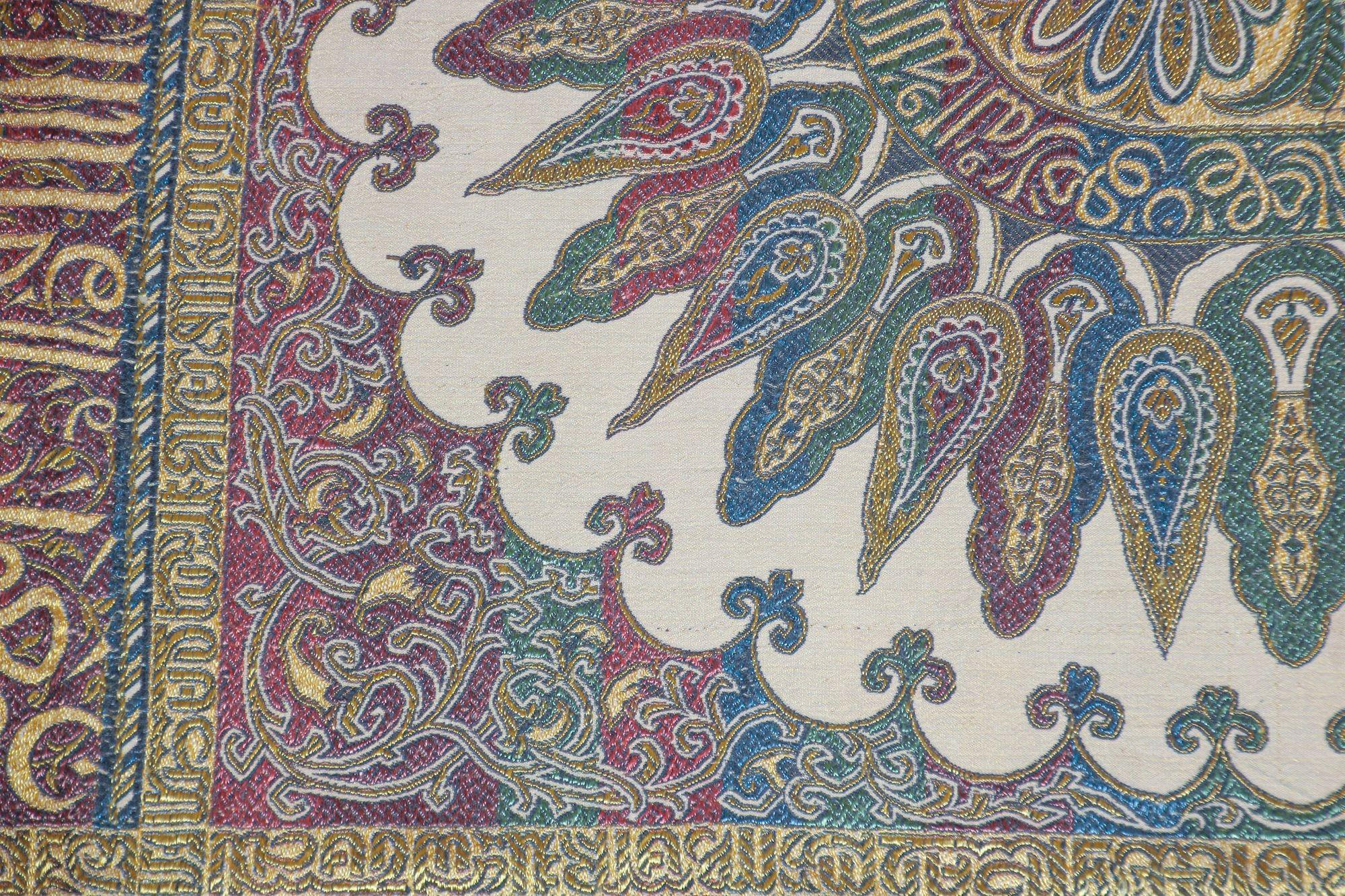Antique Large Moorish Silk Textile Granada Spain Islamic Art For Sale 6