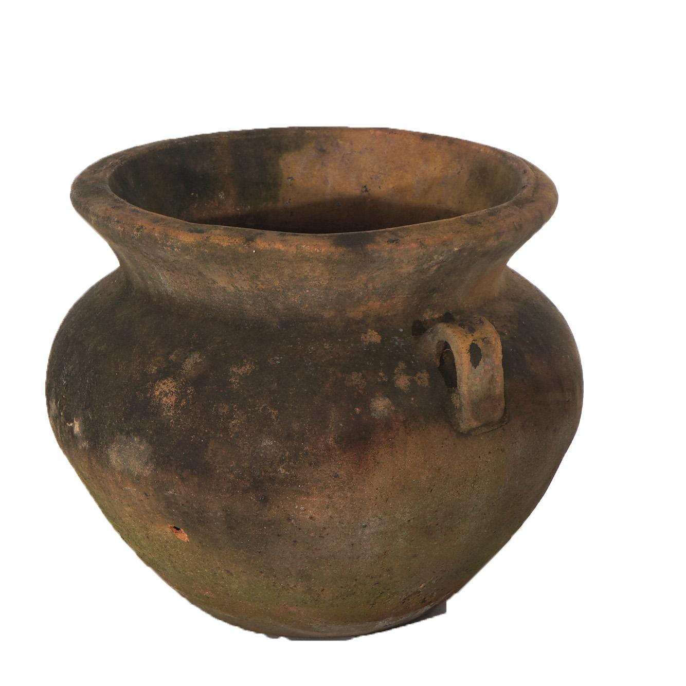 20th Century Antique Large Neoclassical Terra Cotta Garden Urn Patio Planter C1910