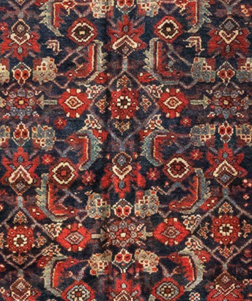 Persian Antique Large Northwest Persia Bijar Geometric Tribal Red Rug, circa 1900s-1920s For Sale
