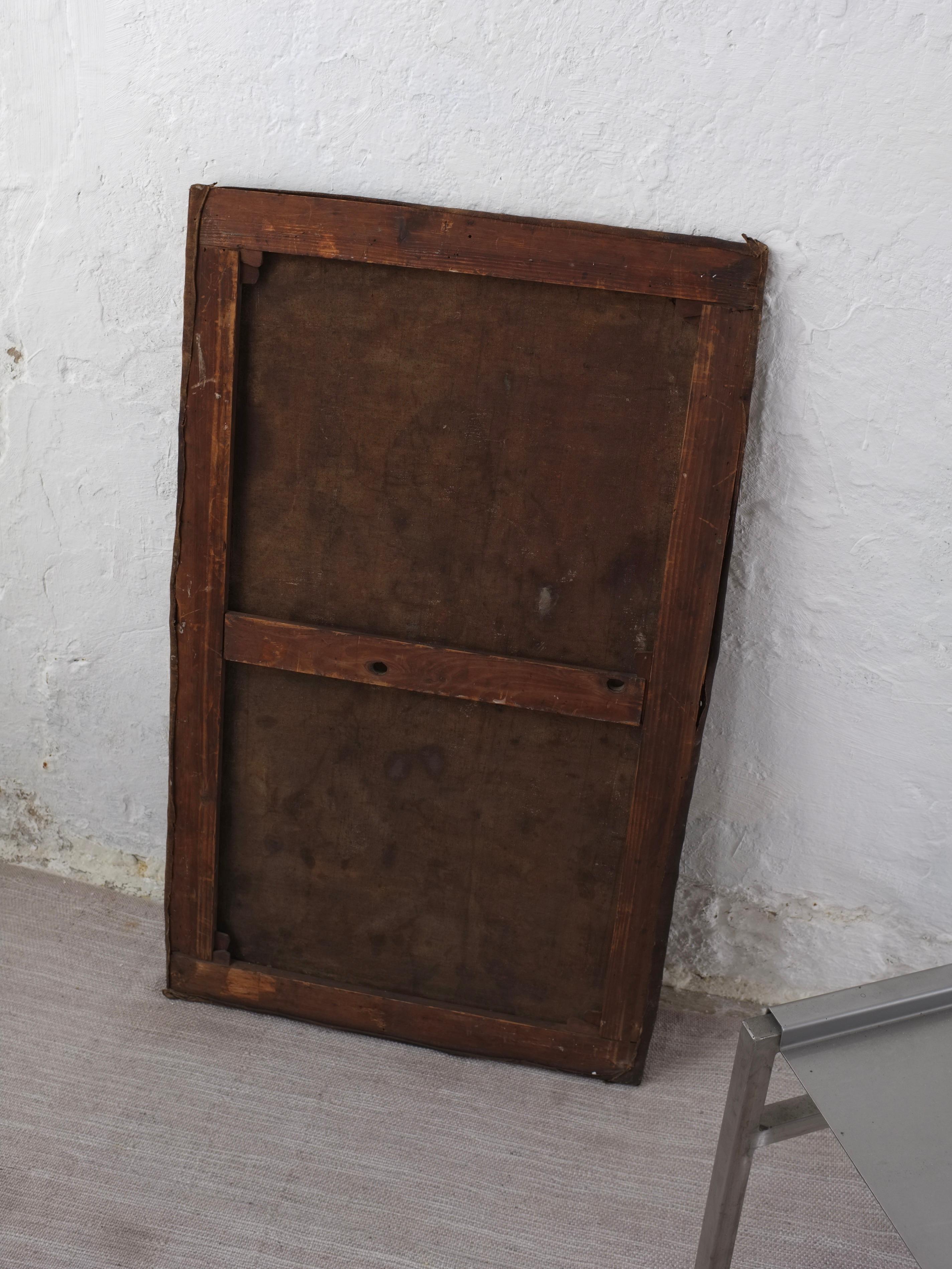 Antiguo gran óleo desnudo de Felix Gogo, Bélgica 1