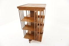 Antique Large Oak 3 Tier Revolving Bookcase 12 Section. Scotland 1900, H981