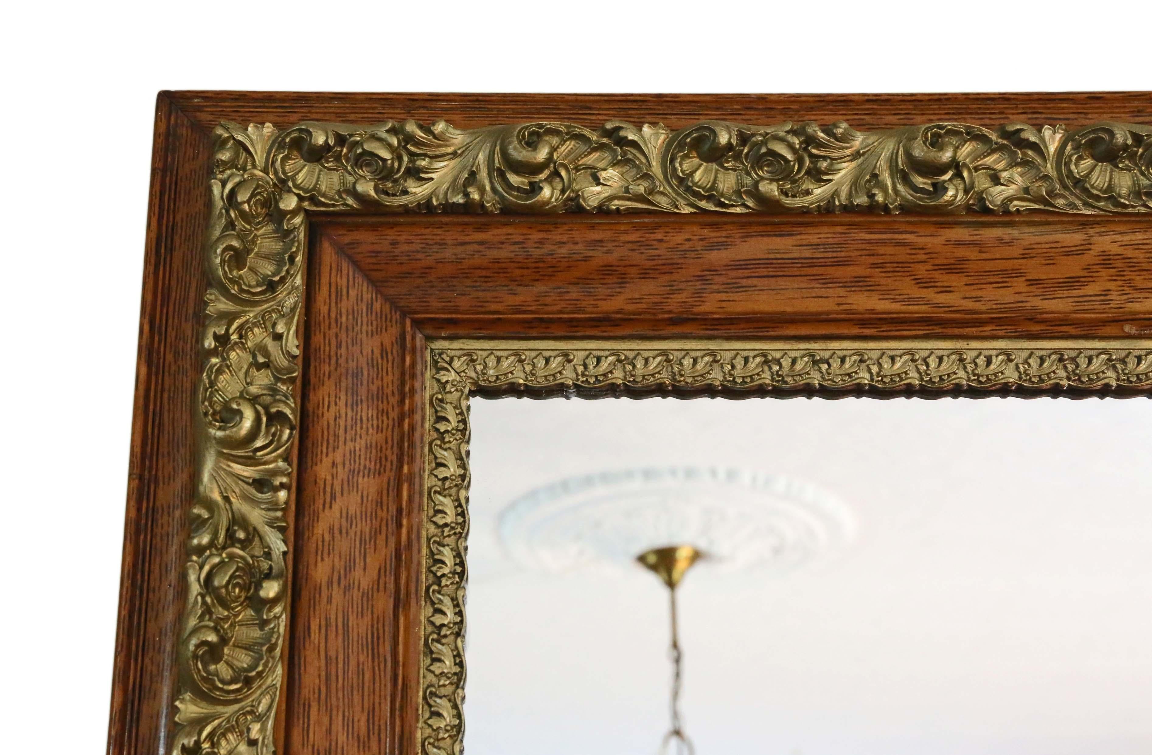 oak overmantle mirror