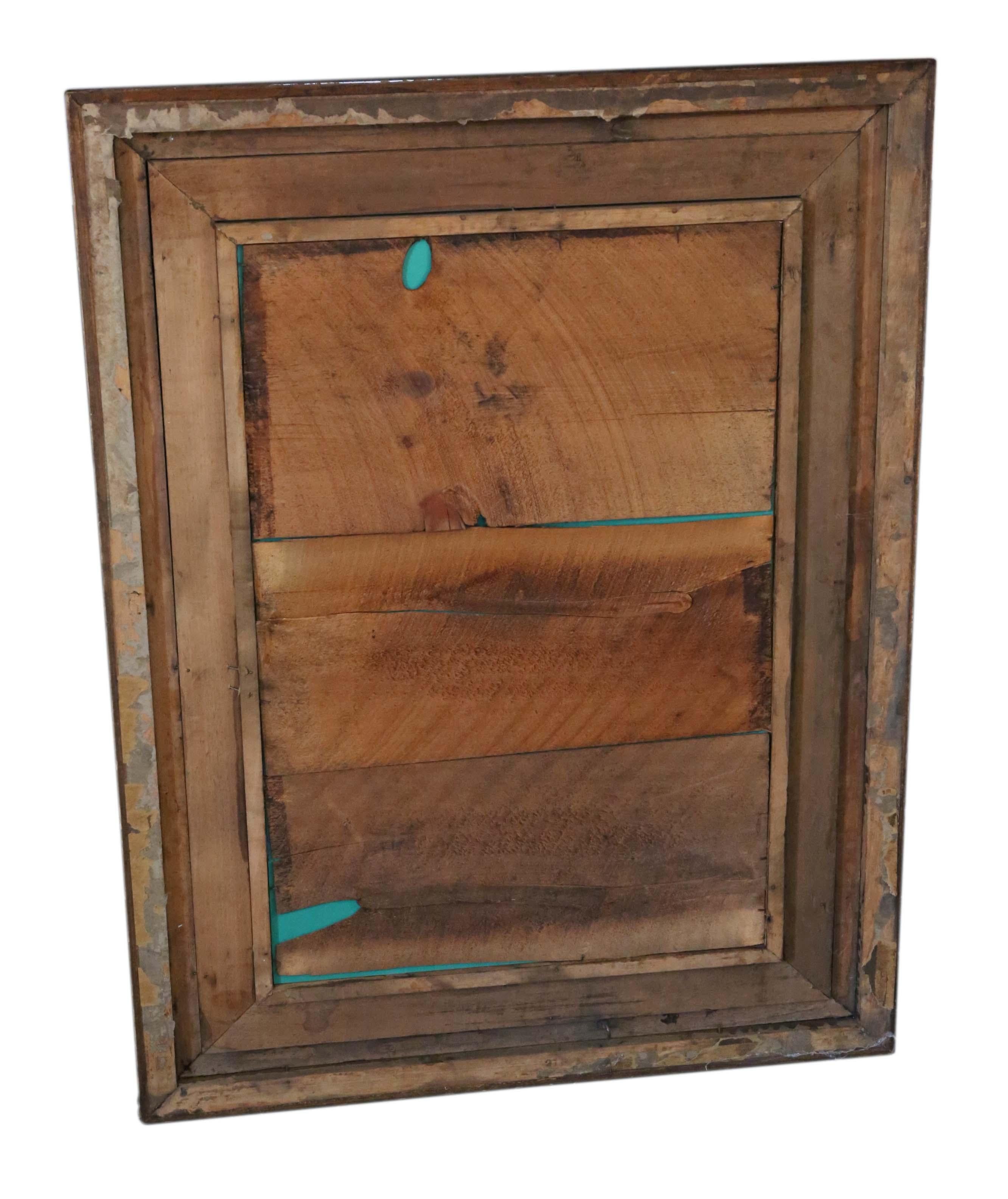 Antique Large Oak Gilt Overmantle Wall Mirror For Sale 2