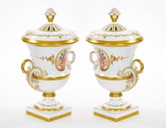 Antique Large Old Paris French Decorative Covered Centerpiece Urn