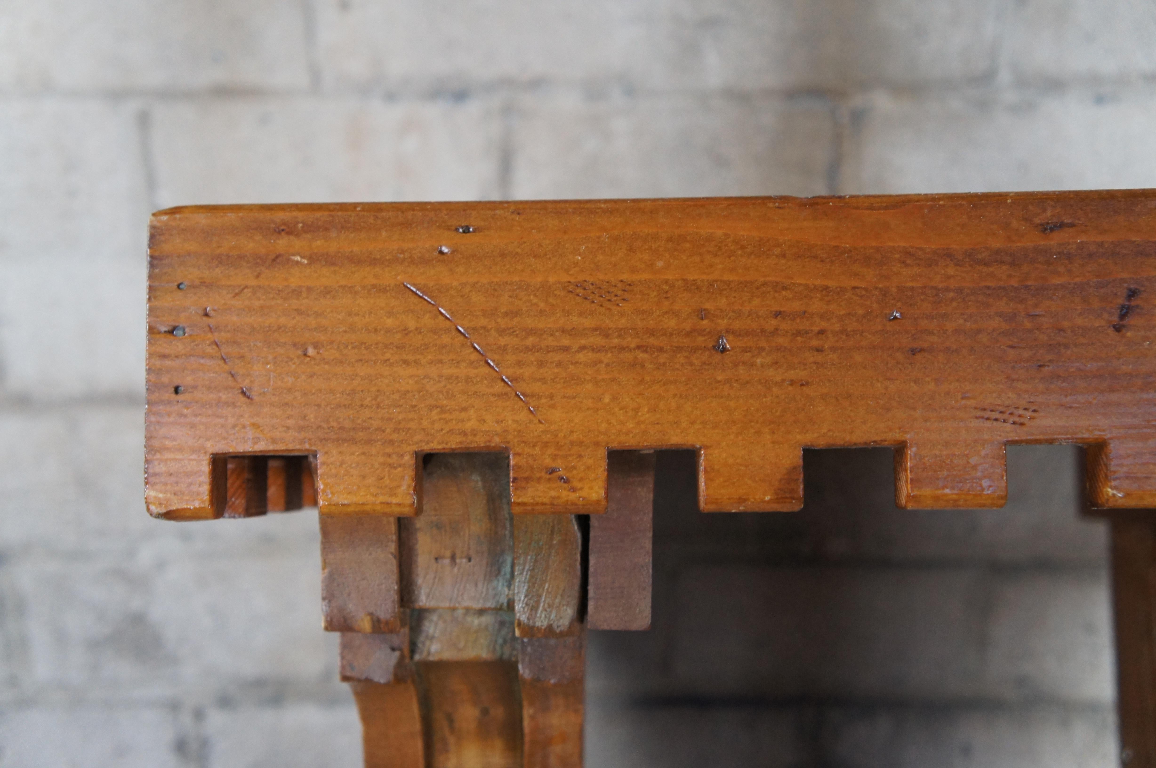 Pino Antique Large Old World Pine Altar Wall Hanging Shelf Sconce Bracket Corbel 38
