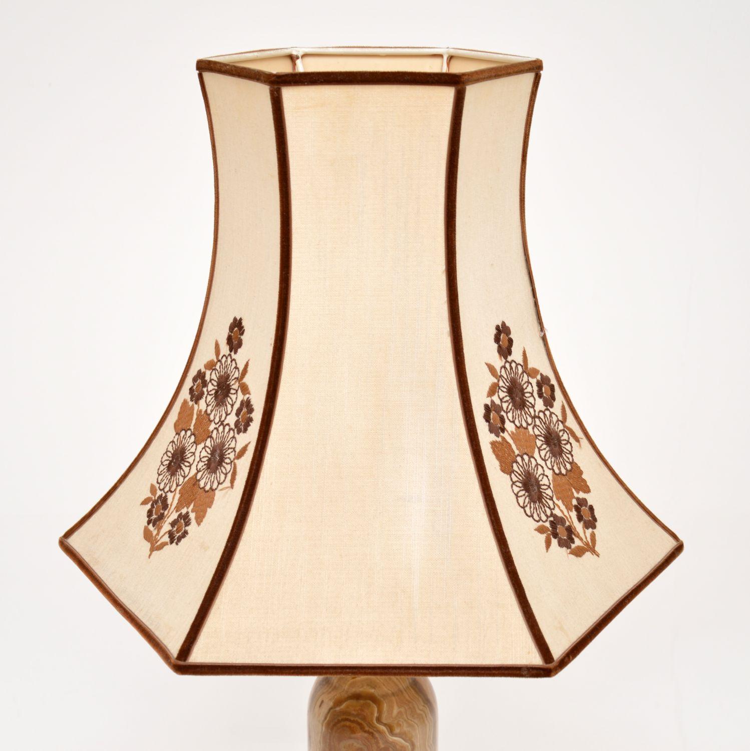 Antique Large Onyx Table Lamp In Good Condition In London, GB