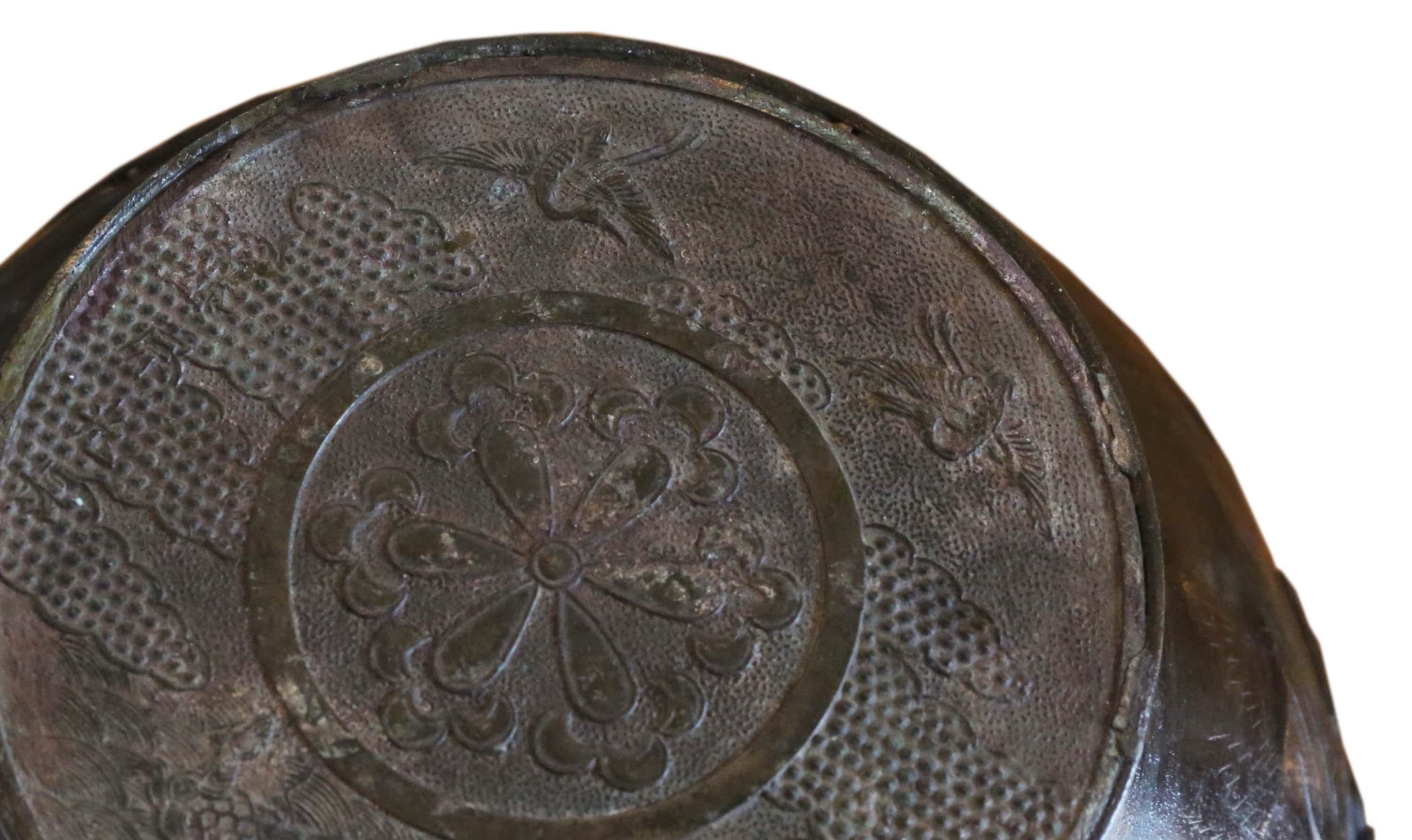 Antique Large Oriental Japanese Bronze Jardinière Planter Bowl Censor Meiji 4