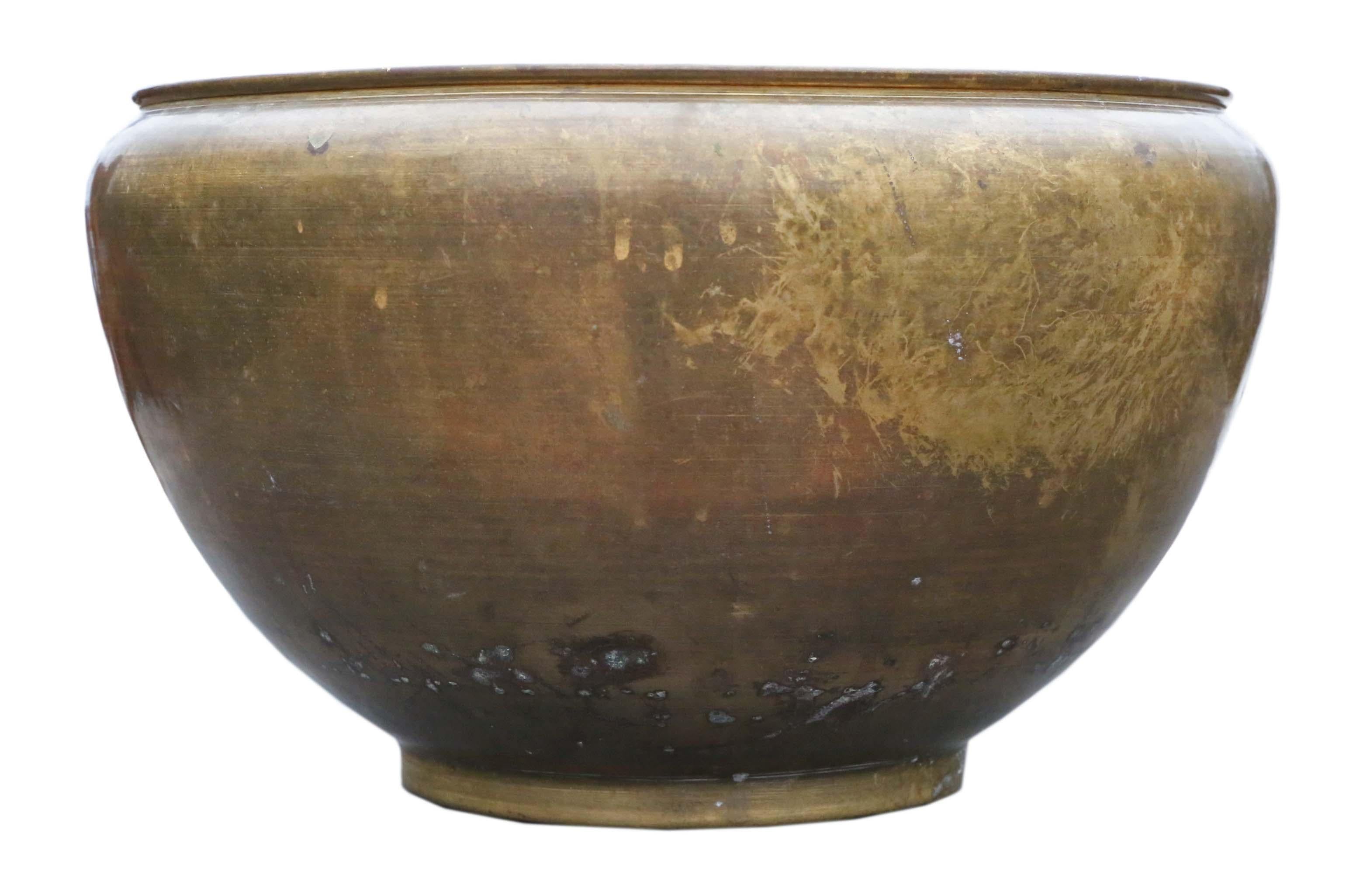 Mid-20th Century Antique Large Oriental Japanese Chinese Bronze Jardiniere Planter Bowl