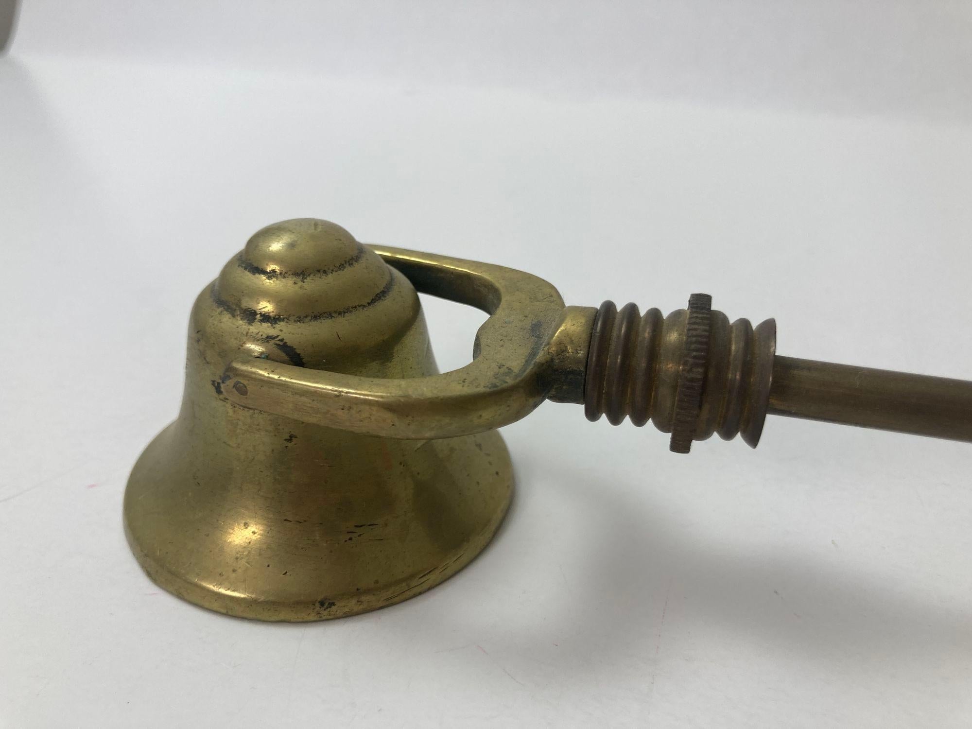 Antique Large Ornate Brass Victorian Candle Snuffer For Sale 6