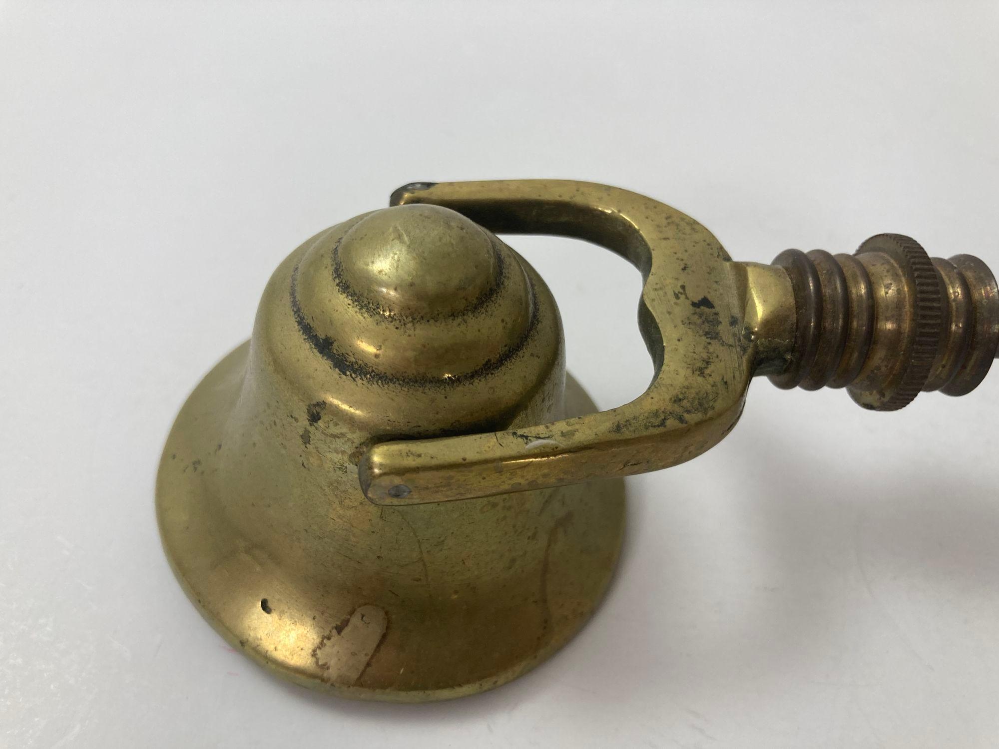 Antique Large Ornate Brass Victorian Candle Snuffer For Sale 1